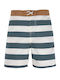 Laessig Block Stripes Kids Swimwear Blue Swim Shorts