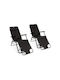 Inkazen Chair Beach Black 145x61x86cm Set of 2pcs