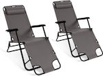 Inkazen Chair Beach Gray 145x61x86cm Set of 2pcs