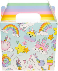 Paper Snack Box Large Unicorns 12x14x9cm