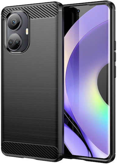 Hurtel Carbon Umschlag Rückseite Silikon Schwarz (Realme 10 Pro)