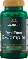 Swanson Real Food B-Complex Vitamin for Energy 60 veg. caps