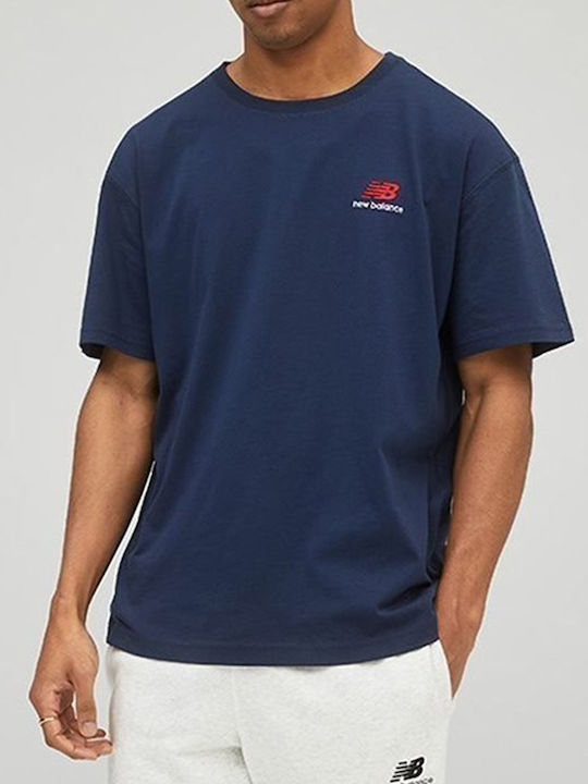 New Balance Ανδρικό T-shirt Navy Μπλε Μονόχρωμο