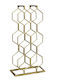 Tischplatte Flaschenhalter Metallisch für 8 Flaschen Gold 21.5x48cm