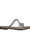 Marco Tozzi Leather Women's Flat Sandals in Gold Color