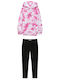 Minoti Kinder Set mit Leggings Winter 2Stück Rosa