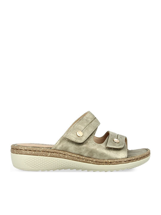 Anatomic Women's Platform Wedge Sandals Gold