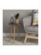 Round Side Coffee Table Roma Wooden Black W33.5xL33.5xH46cm