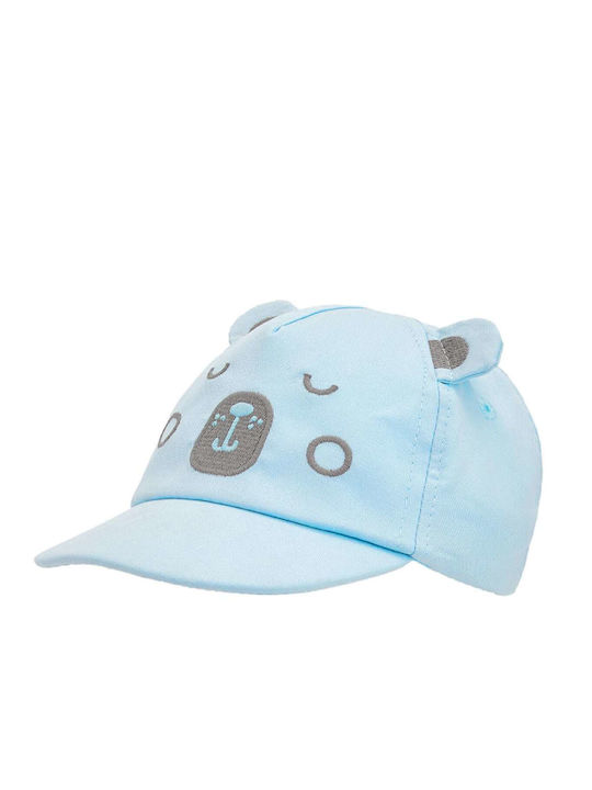 Boboli Kids' Hat Jockey Fabric Light Blue