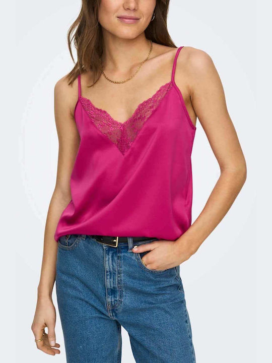 Only Women's Lingerie Top with Lace Fuchsia