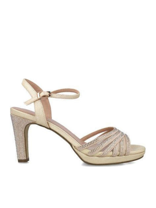 Menbur Sandals with Strass Gold