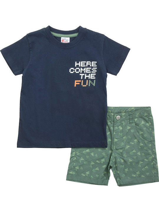 Funky Kids Clothing Set with Shorts Navy Blue 2 Pieces