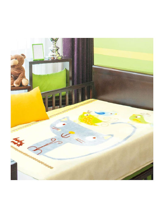 Baby Mink Baby Cot Blanket Yellow 105x140cm 7501135505933 Skroutz.cy