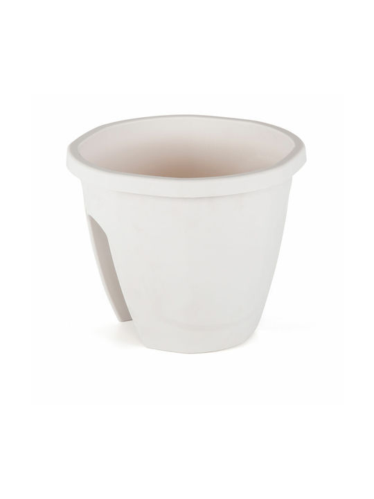 Serinova Emerald Flower Pot 29.7x24cm White Cream