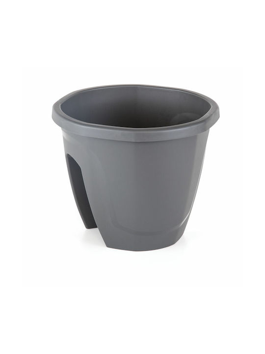 Serinova Emerald Flower Pot 29.7x24cm Charcoal 8680648602588