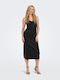 Only Summer Midi Evening Dress Satin Black