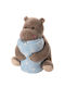 Silk Fashion Blanket Cot Hippo Light Blue 80x120cm