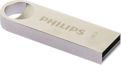 Philips Moon 128GB USB 2.0 Stick Ασημί