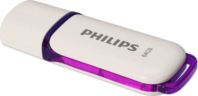 Philips Snow 2-Pack 64GB USB 2.0 Stick Μωβ