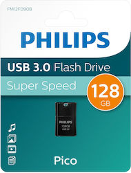 Philips Pico 128GB USB 3.0 Stick Μαύρο