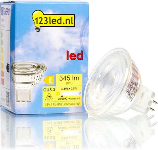 123led Λάμπα LED 3.4W για Ντουί GU5.3 Θερμό Λευκό 345lm