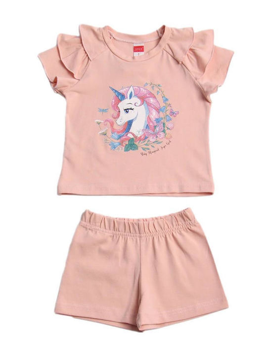 Joyce Kids Set with Shorts Summer 2pcs Pink