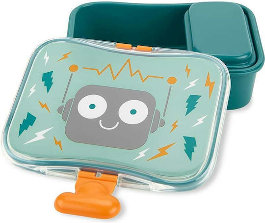 Skip Hop Robot Πλαστικό Παιδικό Δοχείο Φαγητού 0.7lt Πράσινο 17 x 12.5 x 4.5εκ.