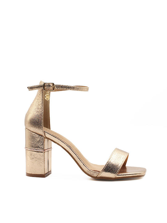 Envie Shoes Women's Sandals with Ankle Strap Gold