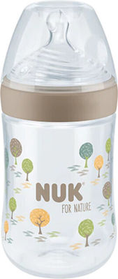 Nuk Plastikflasche mit Silikonsauger für 6-18 Monate Transparent-Beige 260ml 1Stück