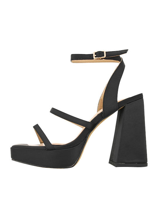 Salso Fabric Sandals Black