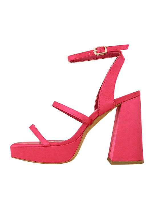 Gianna Kazakou Salso Fabric Sandals Fuchsia