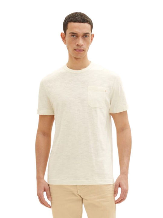 Tom Tailor Men's Short Sleeve T-shirt Beige