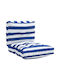 vidaXL Garden Chair Cushion with Bamboo Backrest Blue 2 Pieces 50x50cm
