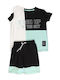 New College Kids Set with Shorts Summer 3pcs Multicolour