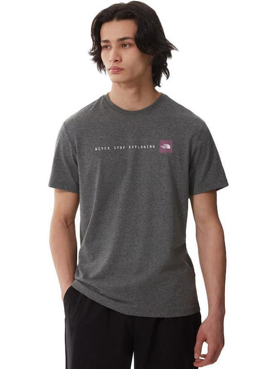 The North Face Ανδρικό T-shirt Γκρι με Στάμπα