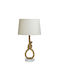 Inart Table Lamp from Rope for Socket E27 with White Shade and Base