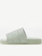 Adilette Essential Linen Flache Sandalen für Damen in Grün Farbe