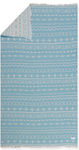 Nef-Nef Alter Blue Beach Towel Pareo Blue with Fringes 170x90cm.