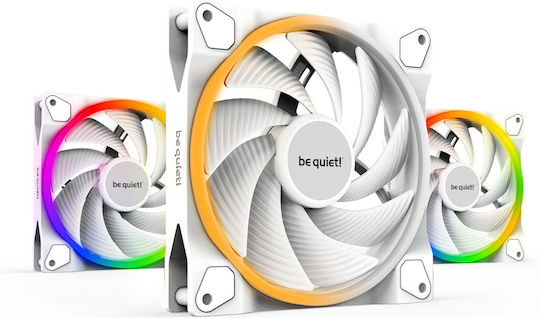 Be Quiet Light Wings Case Fan 140mm (2200rpm / 121.8cfm) με ARGB Φωτισμό και Σύνδεση 4-Pin PWM 3τμχ Λευκό