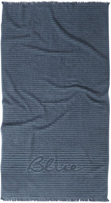 Nef-Nef Blue World Strandtuch Baumwolle Blau mit Fransen 180x100cm.