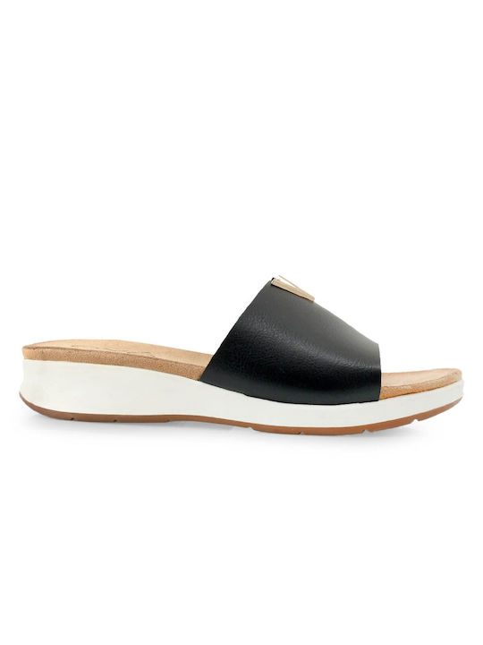 Seven Women's Flat Sandals Flatforms in Black Color