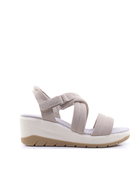 Damenplattformen Beige