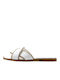 Makis Kotris Leather Women's Sandals with Strass White