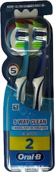 Oral-B Complete 5 Way Clean 40 1+1 Toothbrush Medium Light Blue/Blue 2pcs