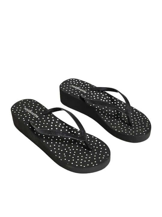 Women's Platform Flip Flops Black