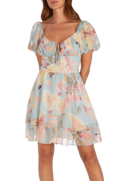 Guess Gilda Καλοκαιρινό Mini Φόρεμα με Βολάν Floral