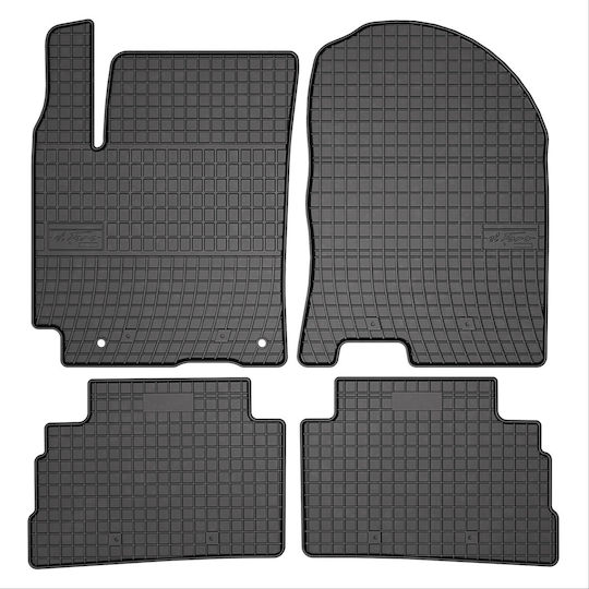 Frogum Set of Front and Rear Mats 4pcs Tray Type for Hyundai Kona 2017-2023 Black