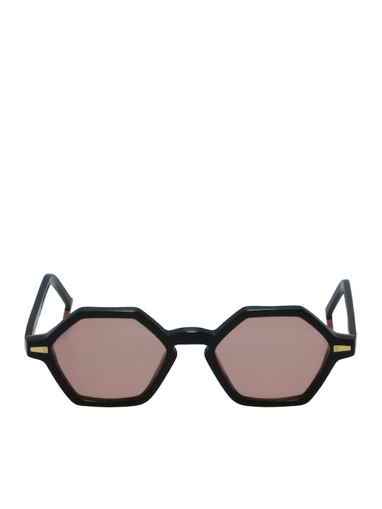 Kyme Cole Damen Sonnenbrille mit Schwarz Kunststoff Gestell und Rosa Linse