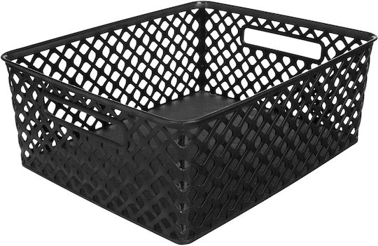 5Five Plastic Storage Box with Lid Black 35.5x29x13.5cm