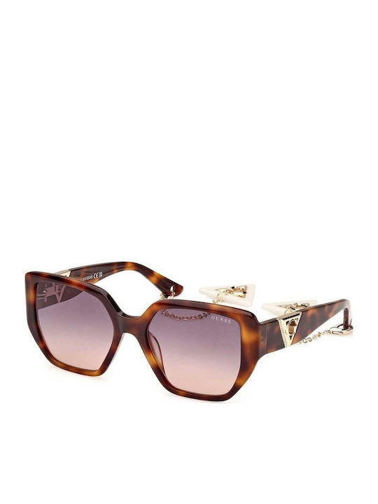 Guess Women's Sunglasses with Brown Tartaruga Horn-Rimmed Frame and Grey Gradient Lens GU7892 52B